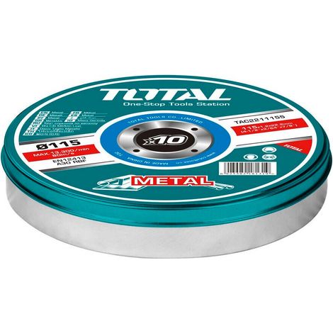 DISCHI SMERIGLIATRICE FLEX TAGLIO FERRO METALLO INOX 10pz 115mm TOTAL