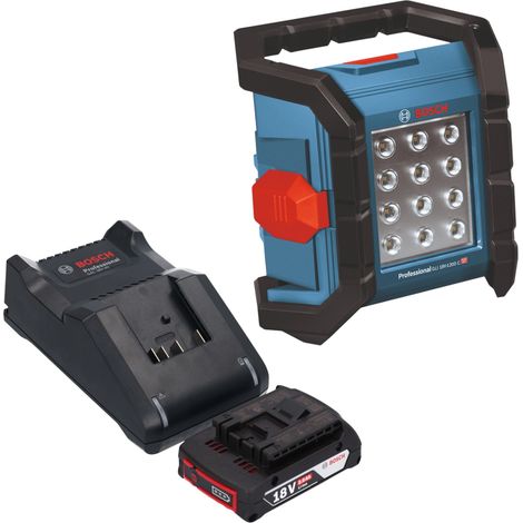 Faro da cantiere a batteria Bosch GLI 18V-1200 C Professional 18 V 1200 lm + 1x batteria 2,0 Ah + caricabatteria