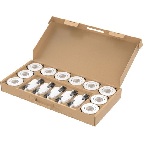 Pack de 10 spot CELLA 5,5W rond 2700K-4000K blanc mat IP65 - EUROPOLE - 59126