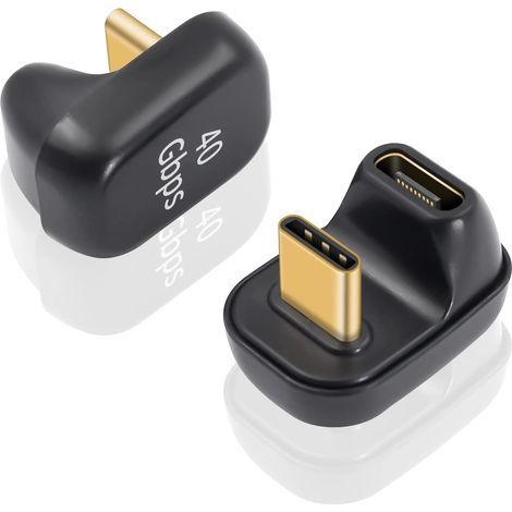 CCYKXA 2 Pack USB C Adapter 40Gbps, USB C Male to Female Extension Adapter Supports 8K@60Hz and 10W, Compatible with Thunderbolt 3/4 and USB Type-C Interface Devices