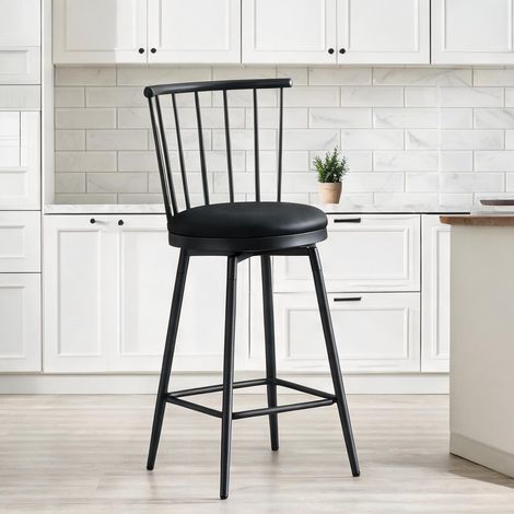 Tabouret de bar design industriel 39 x 39 x 96 cm assise (1/5)