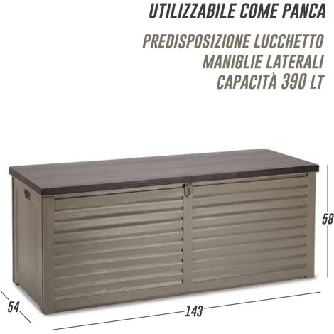 Baule in resina per interni ed esterni porta tutto box ripostiglio da giardino (1/2)