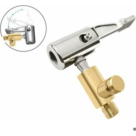 Adaptateur valve pneu auto, embout fileté pour gonfleur portable, accessoire compresseur air (1/4)