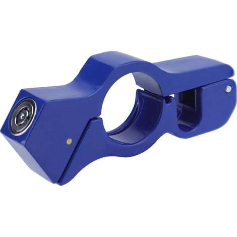 Verrou de poignée de moto, casque antivol robuste et verrou de frein pour sécuriser le vélo, scooter, cyclomoteur, VTT (bleu). (1/4)