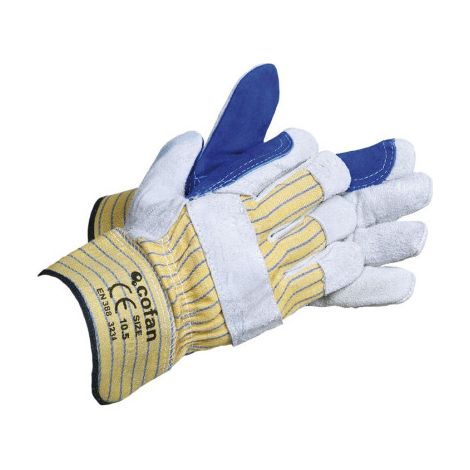 Guantes de serraje americano reforzados Especiales para carga y descarga Talla Única EN388 - T-10 (12 pares)