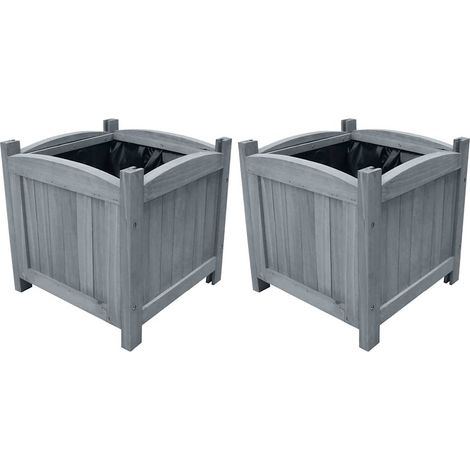 310041  Garden Raised Beds 2 pcs 30x30x30 cm Solid Firwood vidaXL (1/4)
