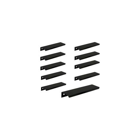 (10 pièces, noir) Poignée de porte longue invisible pour armoire, 150 mm de long, poignée de bord noire sans perforation (1/5)