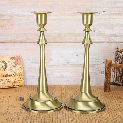 Bougeoir design bronze antique, décoration élégante pour mariage ou salon, modèle à une branche moderne (1/4)