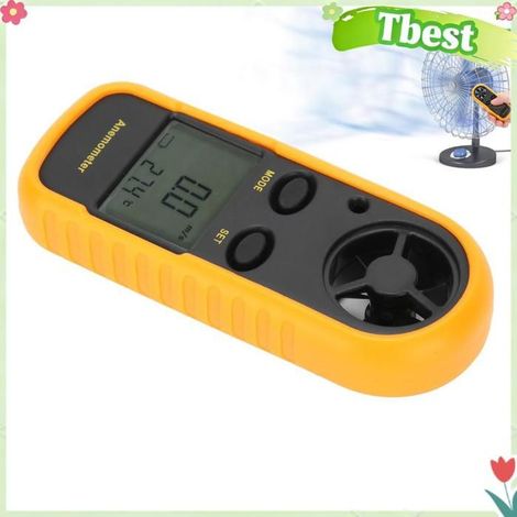 Tbest Compteur de vitesse du vent Comptère de Vitesse du Venti, Anémomère Portif de CompTéur de Vitesse de parapharmacie roulant (1/5)