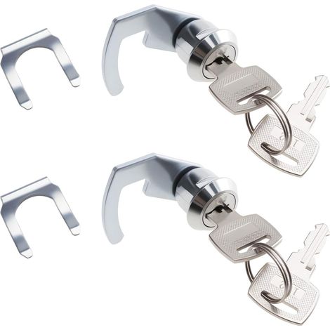 Lot de 2 Noyaux de Serrure de Tiroir‑Caisse Compatible avec 6213‑12960 Cylindre à Came Argenté pour Systèmes de Caisse (1/5)