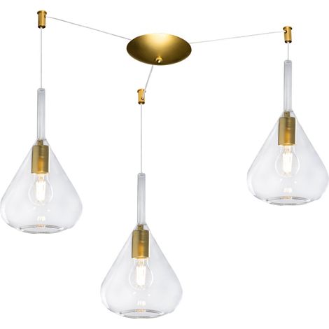 Lampadario classico top light kona 1177 os s3 s tr e27 led vetro trasparente lampada soffitto