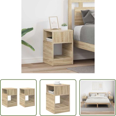 Holzbeistelltisch - Beistelltisch 2 pcs Sonoma-Eiche 30,5 x 30 x 45 cm (1/5)