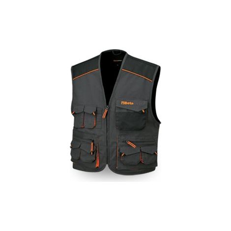 Beta gilet multitasche da lavoro in TC canvas 7907 tg L 52 grigio arancio (1/2)
