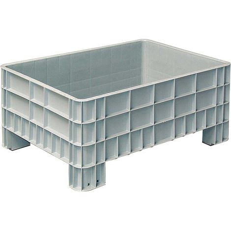 BRB Palettenbox mit Aussenrippen und 4 Füßen, LxBxH 1170x800x520 mm, grau (1/2)