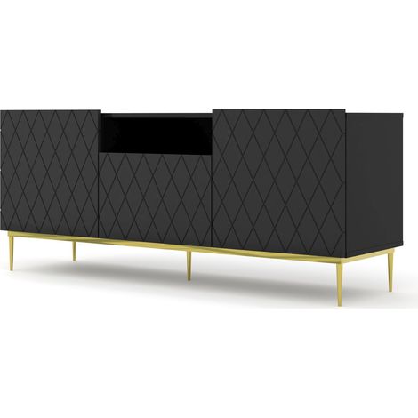 TV DIUNA 145 cm 2D1K sur cadre, noir mat