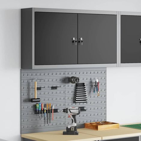 Werkzeugschrank-Set 3 pcs Schwarz Pulverbeschichteter Stahl
