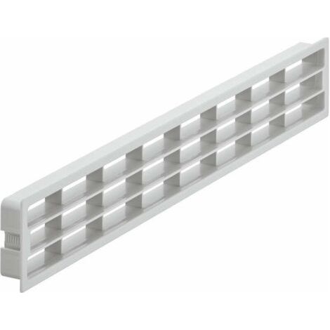 Grille aération VMC rectangulaire en plastique 458 x 65mm Circulation d'air + de 190 cm² Installation encastrée avec clips réglables (1/2)