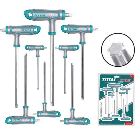 CHIAVI TORX IMPUGNATURA A T T10-T50 SET 8pz TOTAL