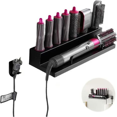 Storage Holder for Dyson Airwrap with Magnetic, No Punching, Hair Dryer Holder, Wall Mount for Dyson Airwrap Styler, Curling Iron Compatible for Dyson Airwrap Styler (1/5)