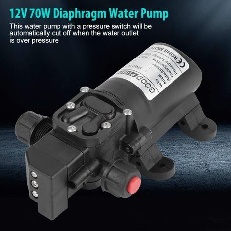 Pompe à eau auto-amorçante - Pompe à eau à membrane haute pression 12 V CC, 0,9 MPa, 6 L/min, 70 W (1/4)