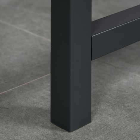 Faltbarer Esstisch, Industrieller Tisch, klappbar, aus Metall und Holz, platzsparend, Braun