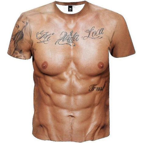 Combinaison 3D musclée, homme musclé, T-shirt réaliste à manches courtes, modèle C04 XL (1/3)