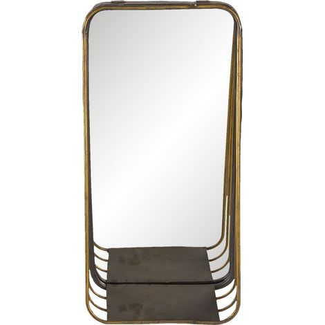 Grand Miroir en Métal Coloris Cuivre 19 x 39 cm pour Décoration Salon et Chambre - PANGIVO (1/2)