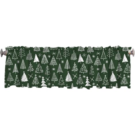 Cantonnière de Noël, cantonnières de Noël à flocons de neige pour fenêtres, cantonnières à œillets, habillage de fenêtre de Noël à flocons de neige, petit rideau pour Noël et l'hiver//