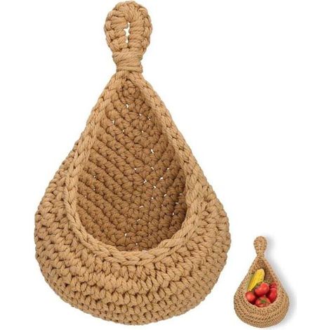 suspendu en jute, de rangement bohème, s de fruits et légumes, décoratif suspendu pour salon, salle de bain, cuisine et chambre (XL)