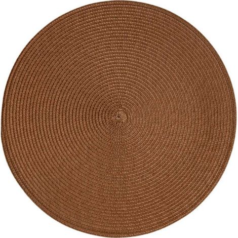 Set de Table Rond "Tressé" 38cm Camel Foncé (1/2)