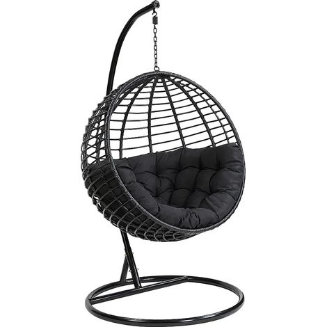 Fauteuil suspendu en résine tressée - Noir - BONTOC de MYLIA (1/5)