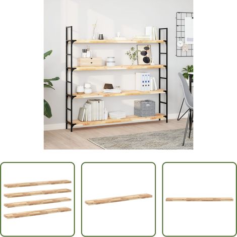Bois d'acacia - Étagères flottantes 4 pcs 160x20x4 cm acacia massif non traité (1/5)