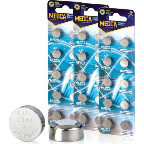 Lot de 30 piles alcalines 1,5 V LR44 AG13 357 303 SR44 – Pile bouton pour appareils auditifs et amplificateurs, jouets, télécommandes, calculatrices, lasers Puissance longue durée (1/5)
