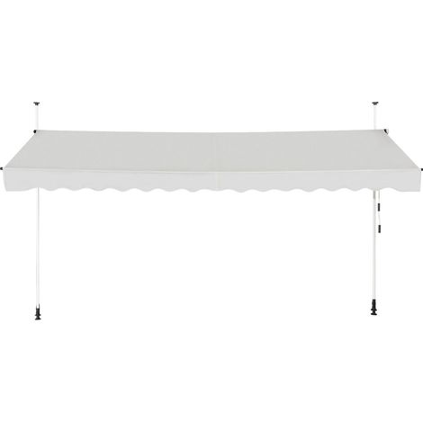 Toldo retráctil de 400 cm altura regulable 200-300 cm con diseño ligero y moderna manivela en aluminio beige 200021147