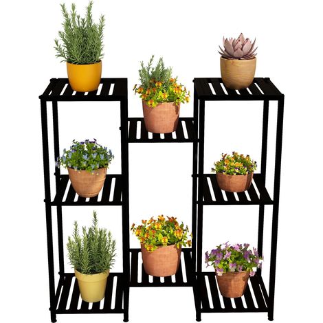 Soporte metálico para plantas: acero con recubrimiento en polvo, de varios niveles
