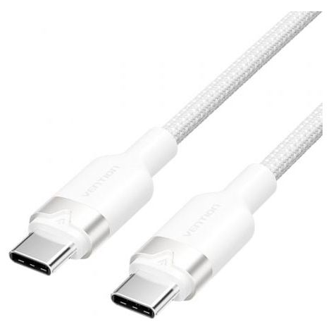 Cable USB 2.0 Tipo-C 3A Vention TRDWF/ USB Tipo-C Macho - USB Tipo-C Macho/ Hasta 60W/ 480Mbps/ 1m/ Blanco