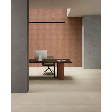 Carreaux En Grès Cérame Effet Béton-Résine Ivoire 60X120 - Cs25019 (Ceramishop.fr)