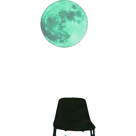 Pegatinas de pared, Luna y estrellas luminosas, brillan en la oscuridad, BR1025Yueqiu20 (1/2)