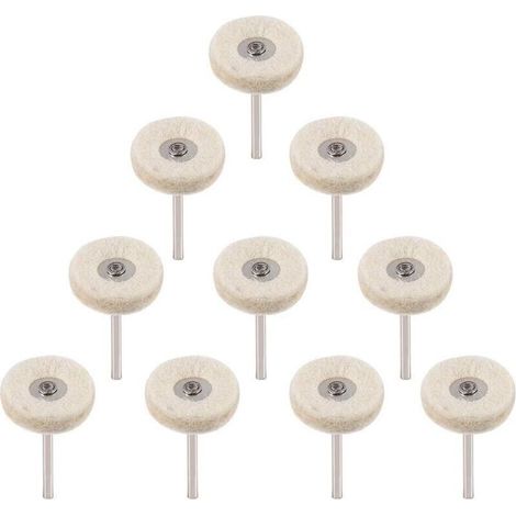 10Pcs Roue de polissage 25mm Laine Feutre Polissage Roues Foret Grinder Roues Brosses Outil Rotatif Avec Poignée (1/5)