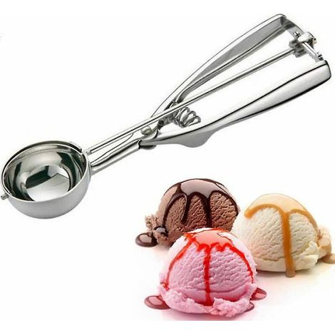 Small Stainless Steel Cookie Scoop for 1 Scoop of Cookie Dough - Spring Chef Cookie Scoop, High-Quality Multifunctional Scoop for Melon, Protein Ball (1/3)