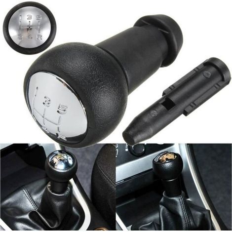 Pomello del cambio - NEUFU - 5 marce - Adattatore per Peugeot - Nero - Metallo e ABS (1/4)