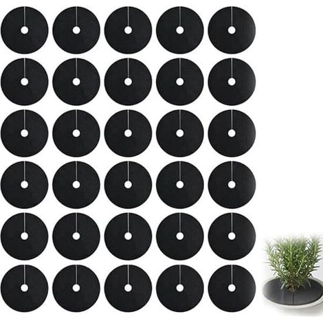 Lot de 30 anneaux de toile non tissée de 15 cm de large pour paillis de jardin et lutte contre les mauvaises herbes - noir (1/5)