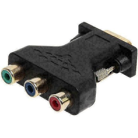 Adaptateur RCA RGB femelle vers VGA 15 broches HD, composant vidéo N, B1w3 N2y2 Z0x6 (noir) (1 pièce) (1/4)