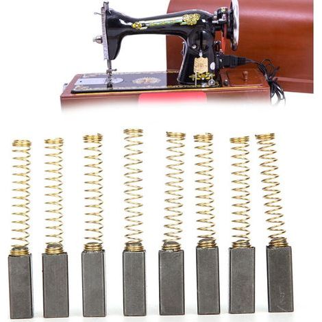 100 spazzole di carbone, carbone motore, carbone abrasivo 4 mm x 10 mm x 10 mm per macchine da cucire domestiche (1/4)