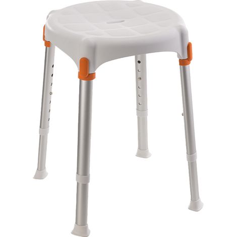 Tabouret de douche Capri rond - Blanc