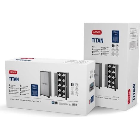Armario utilitario - KETER - TITAN - 44 x 80 x 182 cm - Gris (1/5)
