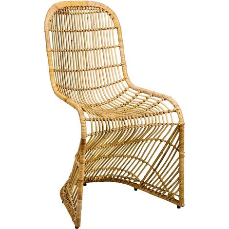 Sedia da esterno in rattan naturale stile contemporaneo Antigua