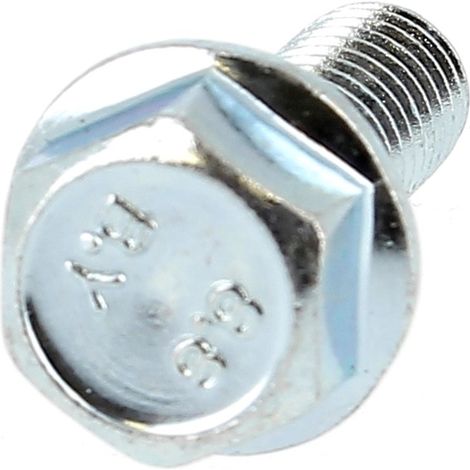 TH à Embase Crantée M10X25 Acier 8.8 Zingué Blanc DIN 6921 (1/2)