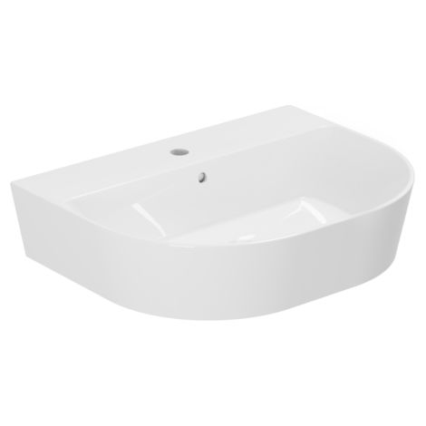 Lavabo Forma appoggio 65x50 monoforo tondo in ceramica bianco (1/2)