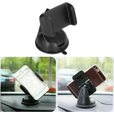 Handyhalterung fürs Auto mit Silikon-Saugnapf und 360°-Drehung – Schwarz – ABS – 102 g – 1 Stück (1/5)